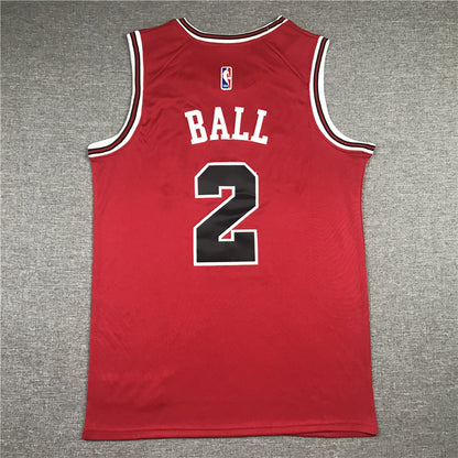 Men's Chicago Bulls Lonzo Ball #2 Red Fast Break Replica Player Jersey1