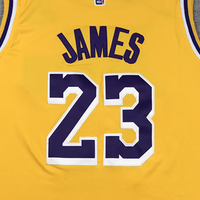 Men's Los Angeles Lakers LeBron James NBA #23 Yellow Swingman Jersey1