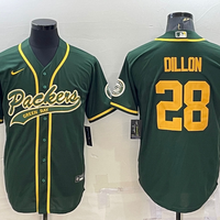 Men's Green Bay Packers AJ Dillon #28 Green Player Jersey1 Joint Edition