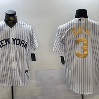 Men's New York Yankees Babe Ruth #3 White Player Game Jersey1