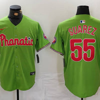 Men's Philadelphia Phillies Ranger Suarez #55 Green Limited Player Jersey1