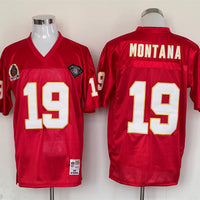 Men's Kansas City Chiefs Joe Montana Mitchell & Ness Red Legacy Replica Jersey1