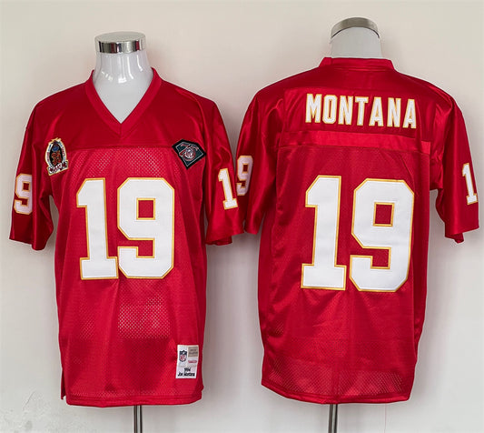 Men's Kansas City Chiefs Joe Montana Mitchell & Ness Red Legacy Replica Jersey1