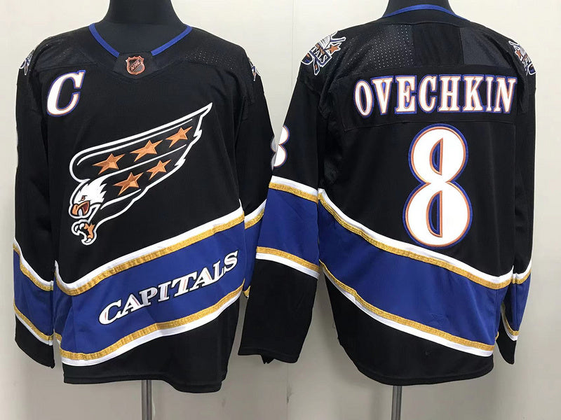 Men's Washington Capitals Alexander Ovechkin #8 Black Home Breakaway Player Jersey1