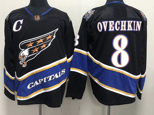 Men's Washington Capitals Alexander Ovechkin #8 Black Home Breakaway Player Jersey1