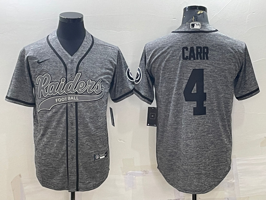 Men's Las Vegas Raiders Derek Carr #4 Gray Player Jersey1 Joint Edition