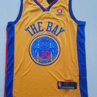 Men's Golden State Warriors Stephen Curry Yellow Replica Jersey1 - City Edition