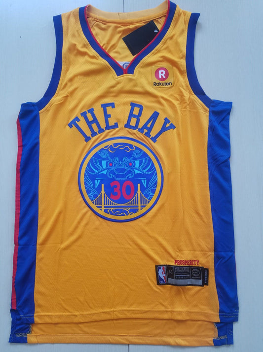 Men's Golden State Warriors Stephen Curry Yellow Replica Jersey1 - City Edition