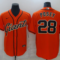 Men's San Francisco Giants Buster Posey #28 Orange Replica Baseball Jersey1