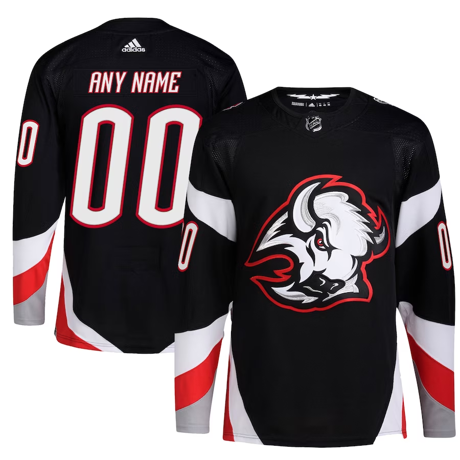 Men's Buffalo Sabres Black Alternate Authentic Custom Jersey1