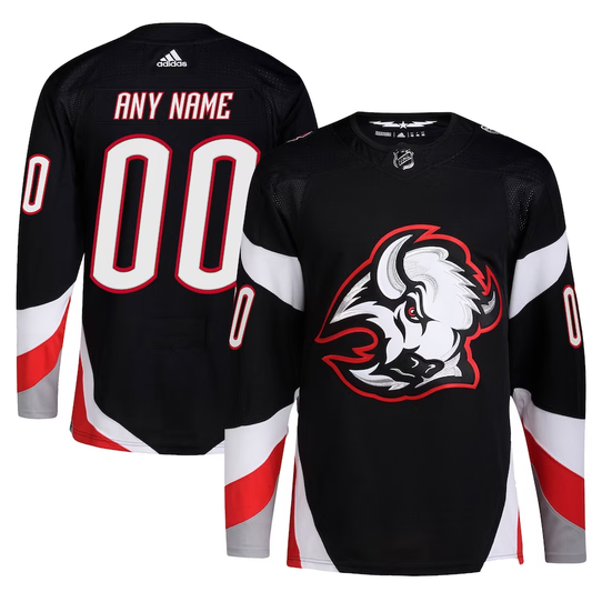 Men's Buffalo Sabres Black Alternate Authentic Custom Jersey1