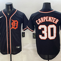 Men's Detroit Tigers Kerry Carpenter #30 Fashion Replica Black Out Jersey