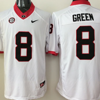 Men's Georgia Bulldogs A.J. Green #8 White Player Game Jersey