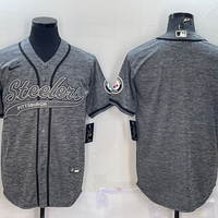 Men's Pittsburgh Steelers Gray Blank Jersey1