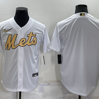Men's New York Mets1 White Replica Blank Jersey