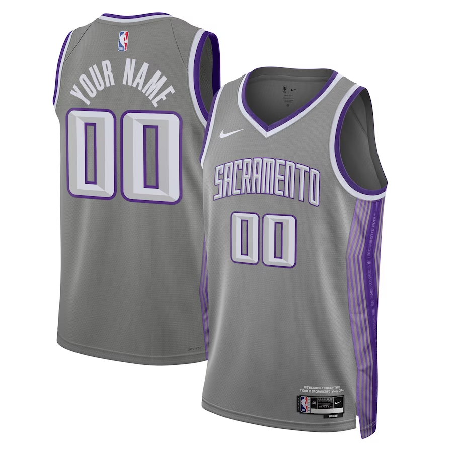 Men's Sacramento Kings Gray 2022/23 Swingman Custom Jersey1 - City Edition