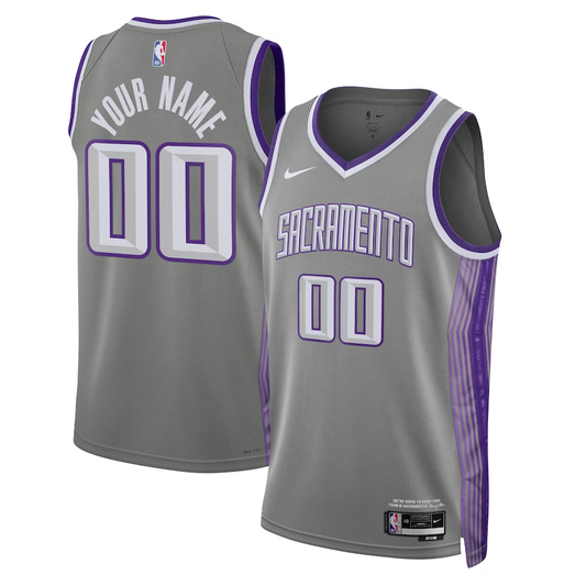 Men's Sacramento Kings Gray 2022/23 Swingman Custom Jersey1 - City Edition