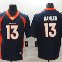 Men's Denver Broncos KJ Hamler #13 Navy Game Jersey1