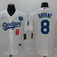 Men's Los Angeles Dodgers Kris Bryant #8 White Replica Baseball Jersey1