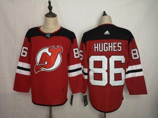 Men's New Jersey1 Devils Jack Hughes #86 Red Player Game Jersey1