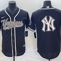 Men's New York Yankees Black Replica Player Jersey1 Joint Edition