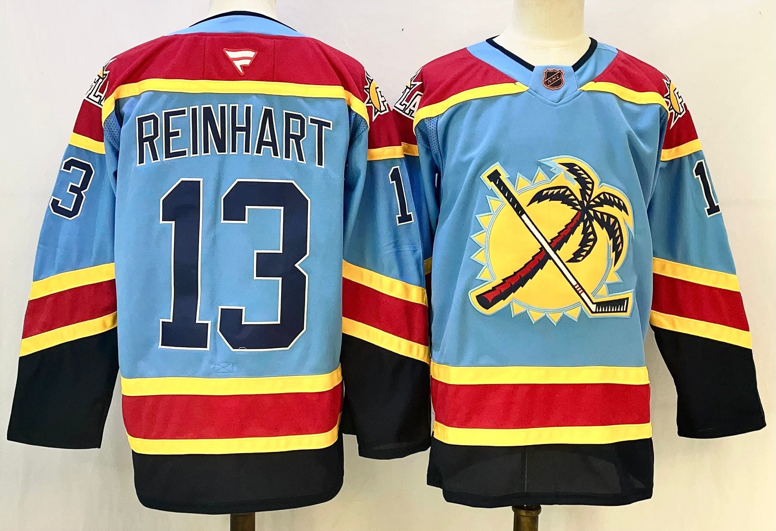 Men's Florida Panthers Sam Reinhart #13 Blue Premium Player Jersey