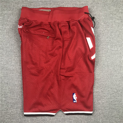Men's Houston Rockets Red 1993-94 Chinese Edition Basketball Shorts1