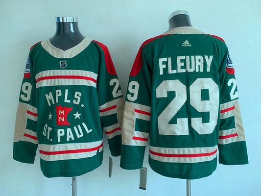 Men's Minnesota Wild Marc Andre Fleury #29 Green Breakaway Jersey1