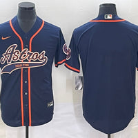 Men's Houston Astros Navy Replica Blank Jersey1 Joint Edition