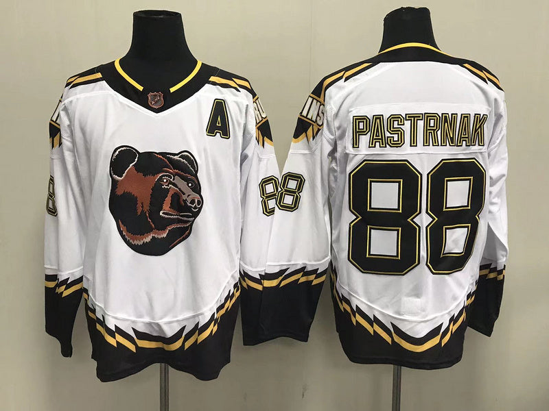 Men's Boston Bruins David Pastrnak #88 White Game Jersey1