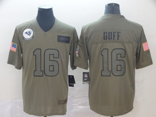 Men's Los Angeles Rams Jared Goff #16 Brown Game Jersey1