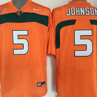 Men's Miami Hurricanes Andre Johnson #5 Orange Team Football Jersey