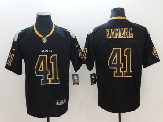 Men's New Orleans Saints #41 Alvin Kamara Black Game Team Jersey1