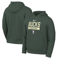 Men's Milwaukee Bucks Green 2022/23 Spotlight On-Court Practice Performance Pullover Hoodie