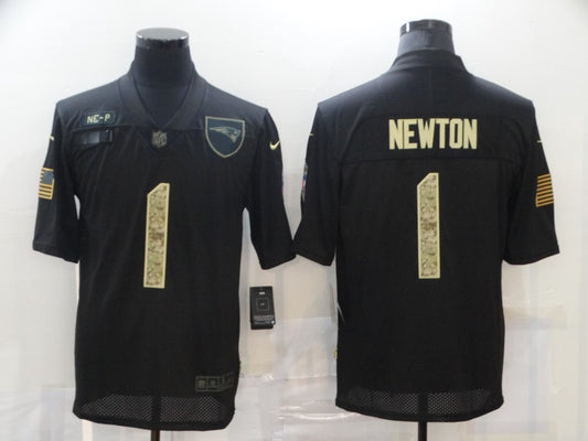 Men's New England Patriots Cam Newton #1 Black Player Game Jersey1