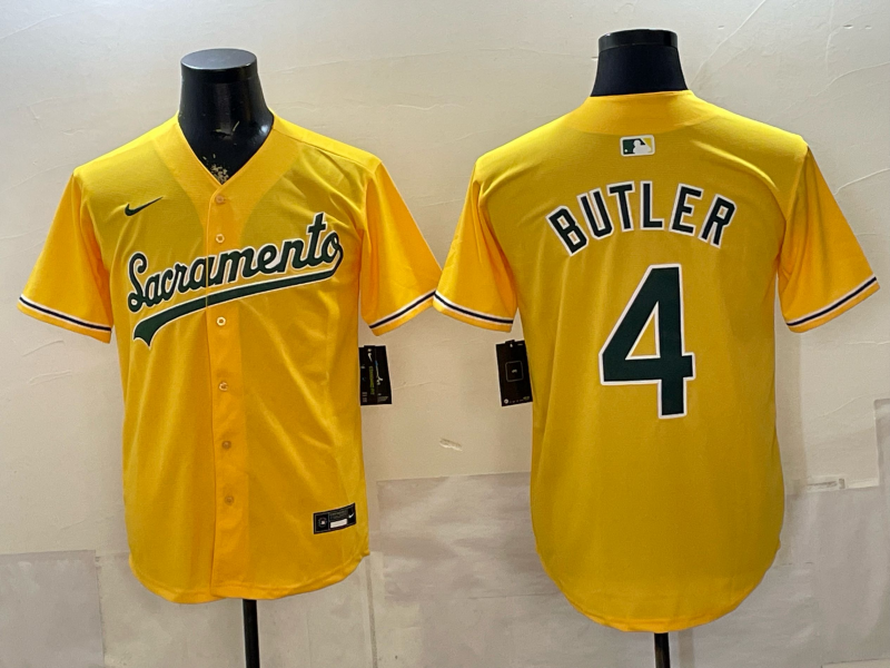 Men's Oakland Athletics Lawrence Butler #4 Gold Alternate Stadium Jersey
