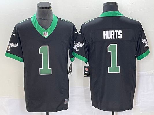 Men's Philadelphia Eagles Jalen Hurts #1 Black Player Game Jersey1
