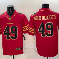 Men's San Francisco 49ers Gold Blooded #49 Scarlet Player Game Jersey