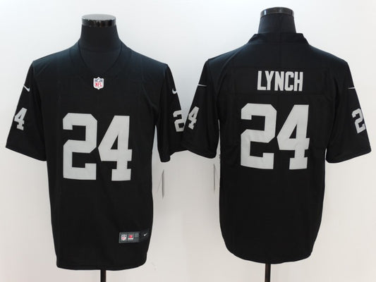 Men's Las Vegas Raiders Marshawn Lynch #24 Black Game Jersey1