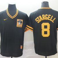 Men's Pittsburgh Pirates Willie Stargell #8 Black Replica Player Jersey1