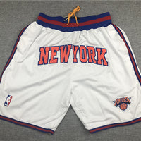 Men's New York Knicks White Basketball Shorts1