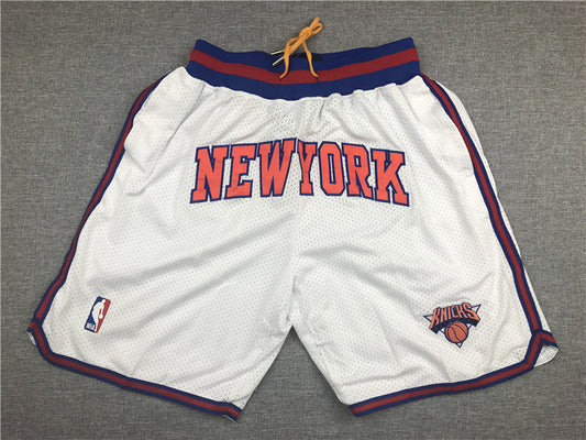 Men's New York Knicks White Basketball Shorts1