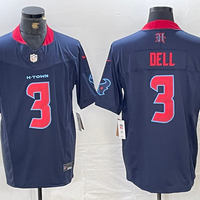Men's Houston Texans Tank Dell #3 Navy 2nd Alternate Game Jersey