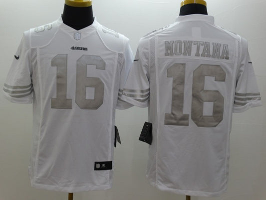 Men's San Francisco 49ers Joe Montana #16 White Stitched Game Jersey1