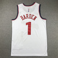 Men's LA Clippers James Harden #1 White Swingman Player Jersey1