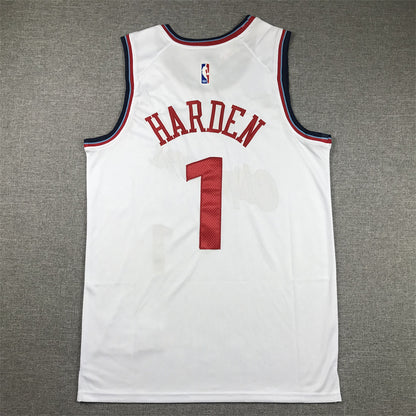 Men's LA Clippers James Harden #1 White Swingman Player Jersey1