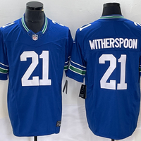 Men's Seattle Seahawks Devon Witherspoon #21 Royal Throwback Legend Player Jersey