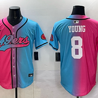 Men's San Francisco 49ers Steve Young #8 Pink/Blue Game Jersey