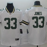 Men's Green Bay Packers Aaron Jones #33 White Player Game Jersey1