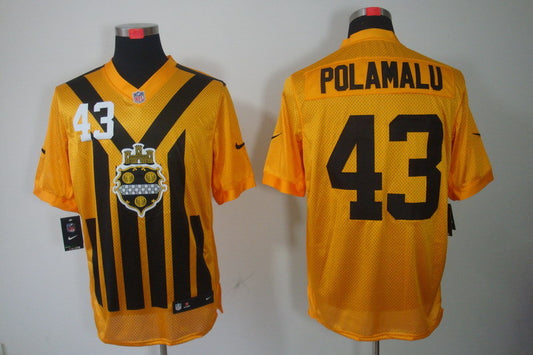 Men's Pittsburgh Steelers Troy Polamalu #43 Gold Game Jersey1